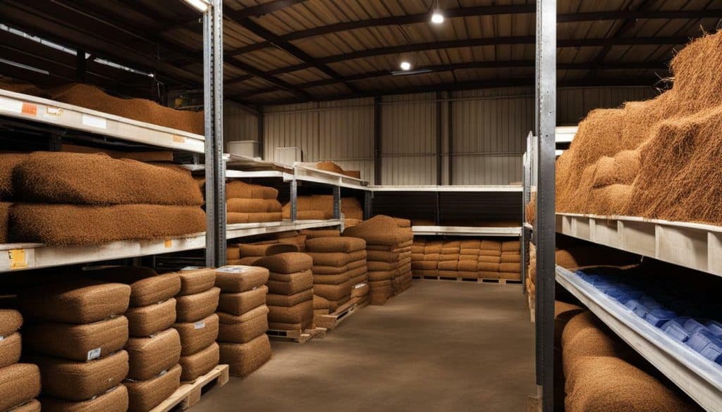 Proper storage of coconut coir