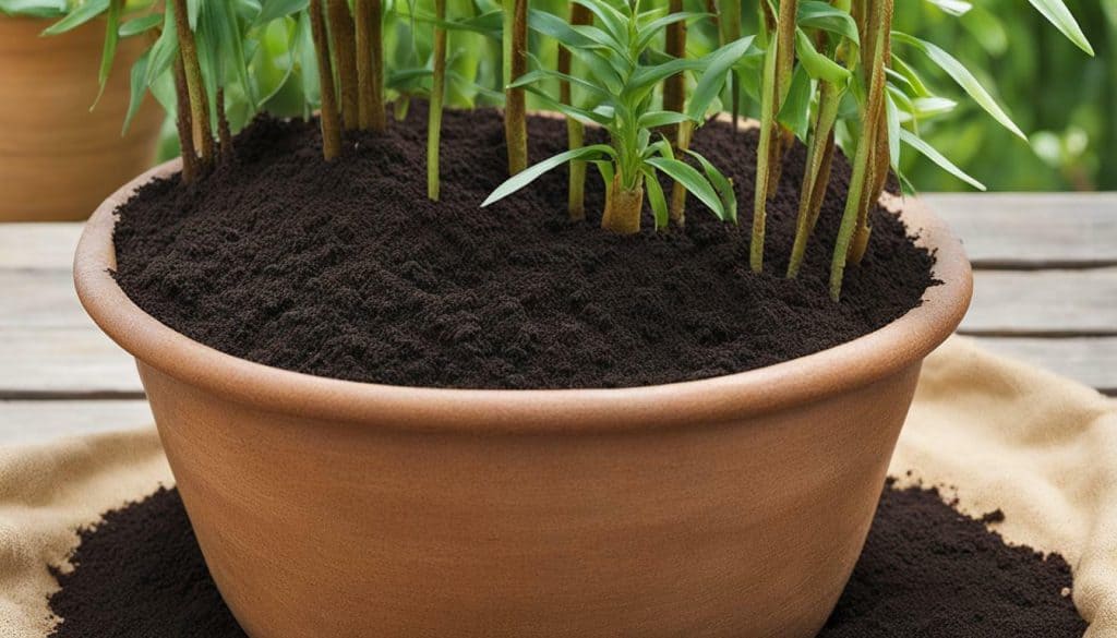 coco coir mixed with potting soil
