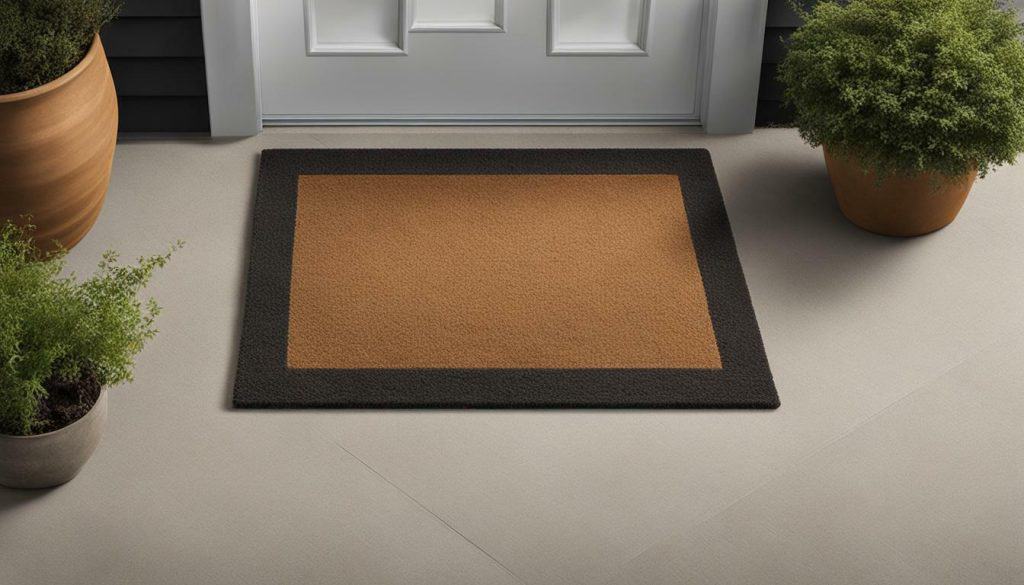 coir doormat stained concrete
